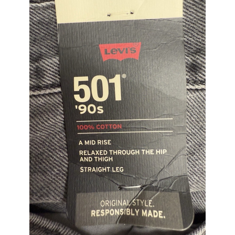 Levi's Premium 501 90's Jean Women's 29x32 Straight Leg Mid Rise Modern Big E - Picture 8 of 16